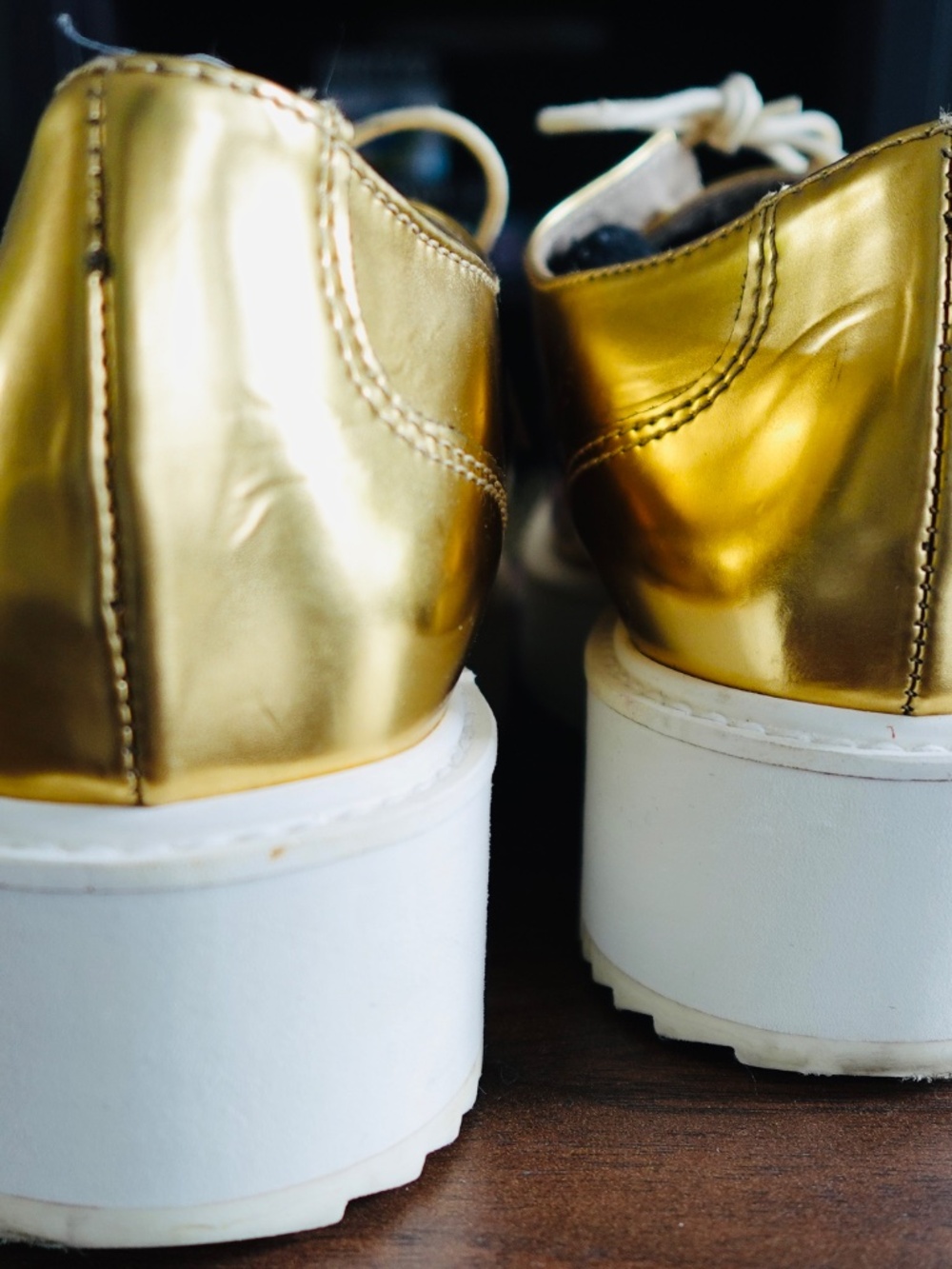 Zara Gold Platform Brogues - Picture 6 of 6